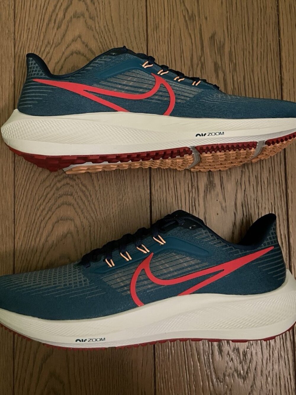 Nike Air Zoom Pegasus 39 Blue Crimson Running Shoes DH4071-302 Men's Size 10